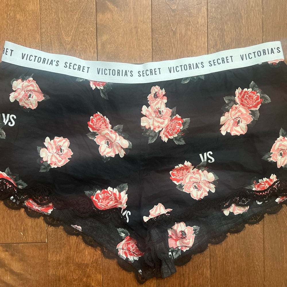 Victoria's Secret Floral Lace Trim Shorts